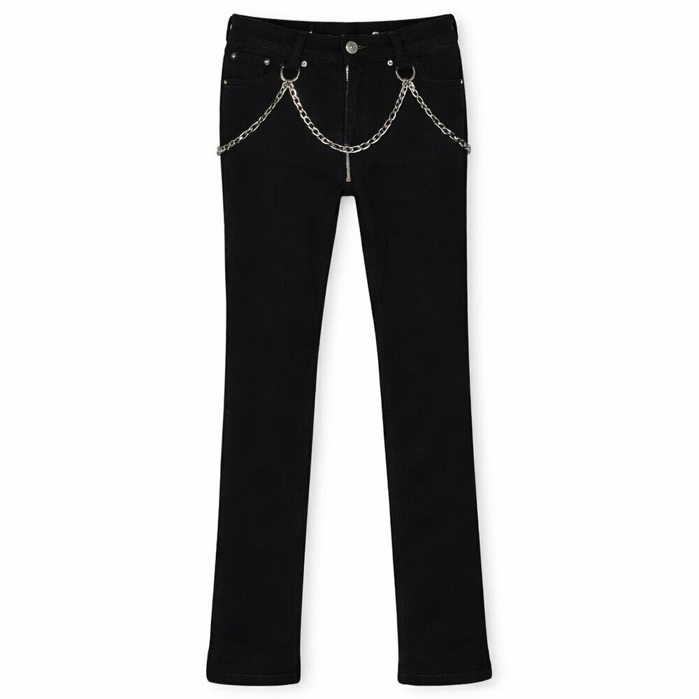ROYAL BONES Daang Goodman Punk Gothic Bondage Chains Skinny Black Jeans Size 5